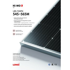 Монокристален Фотоволтаичен панел LONGi 555Wp Hi-MO 5m LR5-72HPH