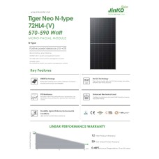 Соларен панел JINKO Solar Tiger Neo N-type 570Wp (2278x1134x35)