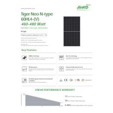 Соларен панел JINKO Solar Tiger Neo N-type 470Wp (1903x1134x30mm)